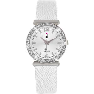 Little Miss Fabulous horloge met witte PU band