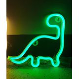 Groenovatie LED Neon Wandlamp ""Dino"" - Op Batterijen en USB - 23x23x2cm - Groen
