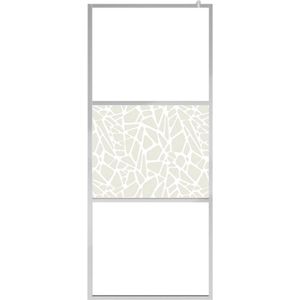 vidaXL Douchescherm - Doucheschermen - Inloopdouchescherm - Inloopdoucheschermen - Inloopdouchewand met stenenmotief 80x195 cm ESG-glas