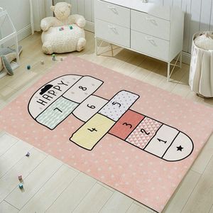 Hopscotch-tapijt voor de kinderkamer, hopscotch-tapijt, springkussen, speelkleed voor meisjes en jongens, springkussen voor kinderen (80 x 120 cm)