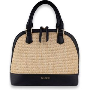 Ella teacosy tas voor dames / handtas van bulaggi / riet zwartkleurig / Trendy handtas met extra schouderriem