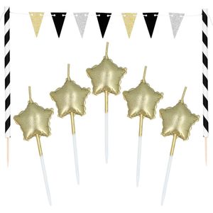 Boland - Taartdecoratie kit Party Time - Black & Gold - Black & Gold - Verjaardag - NYE