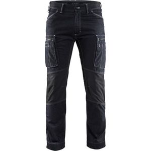 Blaklader Service werkbroek denim stretch 1459-1142 - Marineblauw/Zwart - D84