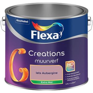 Flexa - Creations Muurverf Extra Mat - Iets Aubergine - Mengverf - 2.5 Liter