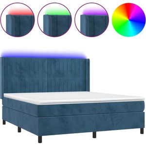 vidaXL-Boxspring-met-matras-en-LED-fluweel-donkerblauw-180x200-cm