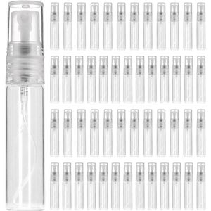 Nieuwe titel: 50 stuks Mini spuitfles 3 ml hervulbare glazen - heldere parfumverstuiver - lege monstercontainers voor reiniging reizen etherische oliën parfum make-up toner gezicht