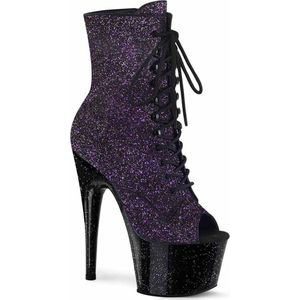 Pleaser - ADORE-1021MG Plateau Laarzen, Paaldans schoenen - Paaldans schoenen - 38 Shoes - Paars/Zwart