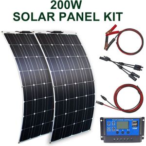 Flexibel Zonnepaneel - Compleet Pakket - 200W Solar Energy System - Buigbaar - UltraDun 3MM - Lichtgewicht - Zonnepaneel Camper