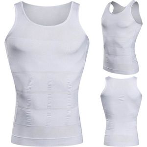 New Age Devi - Corrigerend Hemd - Mannen - Wit - Medium - Ondersteuning - Body Buik - Shapewear Shirt - Correctie Hemd - Buik weg - Buik verbergen - Strak lichaam