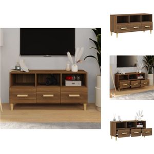 vidaXL TV-meubel - Moderne - Media-opbergruimte - 102 x 36 x 50 cm - Bruineiken - Kast
