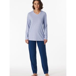 Schiesser Pyjama lange broek - 815 Blue - maat 38 (38) - Dames Volwassenen - 100% katoen- 180062-815-38