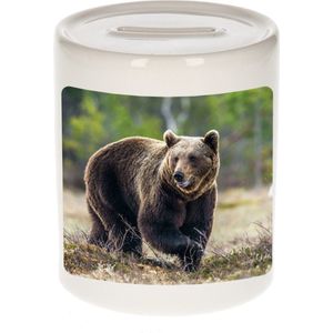 Dieren bruine beer foto spaarpot 9 cm jongens en meisjes - Cadeau spaarpotten bruine beer beren liefhebber