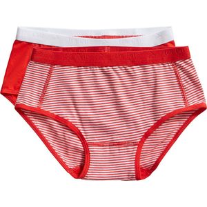 ten Cate Basics slip stripe and flame scarlet 2 pack voor Meisjes | Maat 98/104