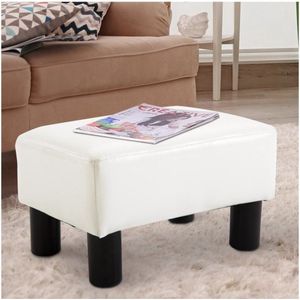 Chesterfield - Luxe Voetenbank - Synthetisch Leer – Wit