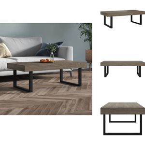 vidaXL Salontafel - Salontafels - Tafel - Bijzettafel - Salontafel 120x60x40 cm MDF en ijzer grijs en zwart
