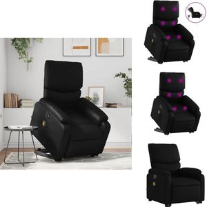 vidaXL Elektrische Sta-op-massagestoel - Elektrische Sta-op-massagestoelen - Sta-opstoel - Staopstoel - Sta-op-massagestoel elektrisch kunstleer zwart