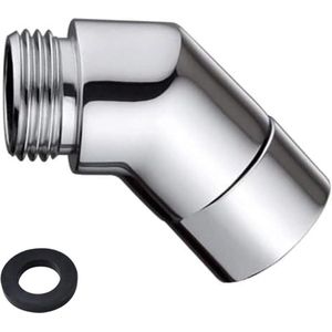 Handdouche-adapter 135 graden 1/2 inch - douchearm hoekverbinding - doucheslangadapter - handdouche accessoire met sluitringen