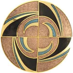 Behave® Dames broche bruin zwart blauw design