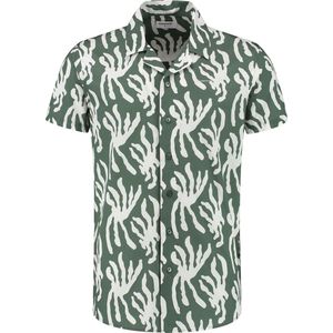 Purewhite - Heren Regular Fit Overhemd - Groen - Maat S