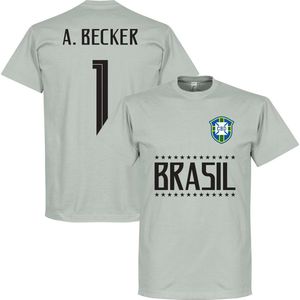 Brazilië A. Becker Keeper Team T-Shirt - Licht Grijs - M