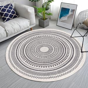 Katoenen tapijten met kwastjes, Handgeweven chique bohemien mandala bedrukt patroon katoenen tapijt, Machinewasbaar.