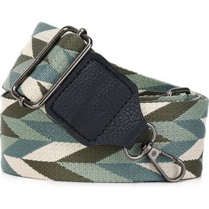 Tassenriem - Bag strap - Bagsstrap - Dames Tas - Schouderband - Verstelbaar - Tassenhengsel - Tassen Band - 140 cm lang - 5,5 cm breed - Canvas - Roestvrijstaal - Groen