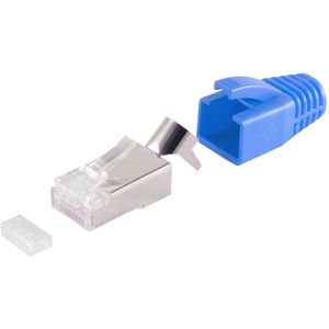 RJ45 krimp connector (STP) voor CAT6/6a/7/7a netwerkkabel (vast/flexibel) - per stuk (3-delig) / blauw
