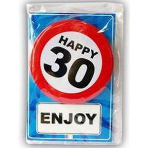 Happy age card 30 jaar (Verjaardagskaart met leeftijd button)