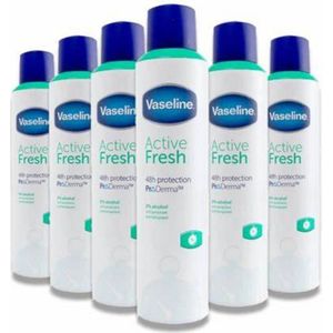 Vaseline Deospray – Active Fresh 250 ml (6 stuks)