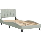 vidaXL - Bedframe - zonder - matras - 90x190 - cm - fluweel - lichtgrijs