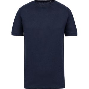 Biologisch T-shirt met onafgewerkte hals korte mouwen Kariban Donkerblauw - XXL