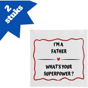 Akyol - i'm a father what's your superpower? brillendoekjes - Papa - vader met superkracht - vader cadeautjes - vaderdag - verjaardag - geschenk - kado - 17,8 bij 17,8 cm - 2 stuks