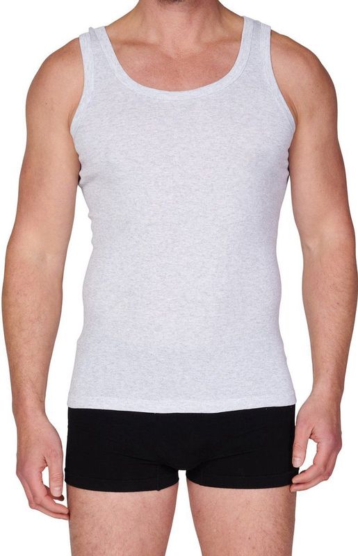 HL-tricot heren hemd / Singlet grijs