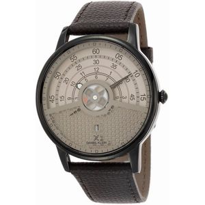 Daniel Klein DK.1.12444-7 - Horloge - Analoog - Mannen - Heren - leren band - Zwart - Grijs