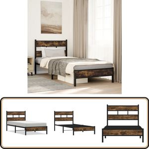 vidaXL Bedframe met hoofdbord zonder matras sonoma eiken 80x200 cm