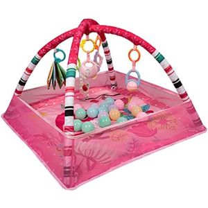 Velox Speelkleed baby met boog- Speelmat met boog - Activiteitenboog - Activiteitenboog voor baby's - Vierkant (Roze)