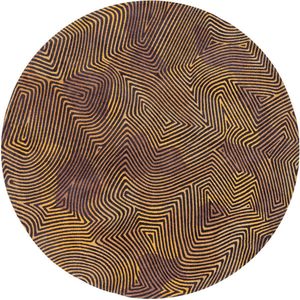 Rond vloerkleed Louis de Poortere Meditation Coral Black Gold 9227 - maat 140 cm
