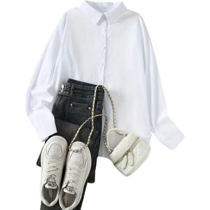 Bovista Linnen Blouse Dames - T-Shirt - Polo - Overhemd - Shirt - Zomer - Ibiza Stijl - Wit - Maat XL