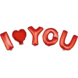 Valentijn Folie ballonnen set rood - I LOVE YOU