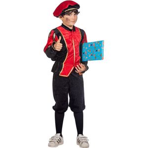 Wilbers & Wilbers - Pietenpakken - Vrolijk Pietje Rood Pietenpak Kind Kostuum - Rood - Maat 140 - Sinterklaas - Verkleedkleding