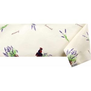 Raved Tafelzeil Lavendel  140 cm x  260 cm - Beige - PVC - Afwasbaar