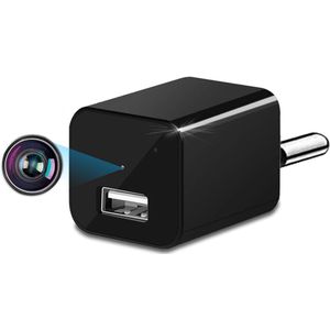 1080p USB-oplader met bewakingscamera/videorecorder - continue opname en bewegingsdetectie - indoor/kantoor/zakelijke bewakingscamera