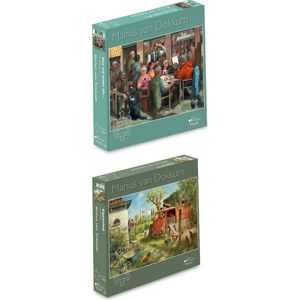 2 x Marius van Dokkum puzzels 1000 stukjes ""Doe mij maar..."" en ""Kippenhok