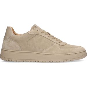 Manfield - Heren - Beige suède sneakers - Maat 47