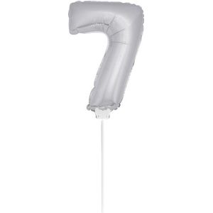 Folat - Folieballon cijfer mini Silver Number 7