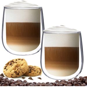 Luxe Dubbelwandige Koffieglazen - Dubbelwandige Theeglazen - Cappuccino Glazen - 250 ML - Set Van 2