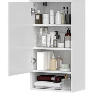 HOMCOM - Wandkast - Spaanplaat, MDF - 40L x 27B x 77H cm - Wit