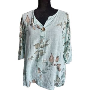 Top bloemenprint mint
