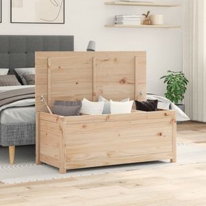 The Living Store Opbergbox 110x50x45,5 cm massief grenenhout - Opbergdoos - Grenenhouten Kast - Opbergkast - Opslagruimte - Meubels