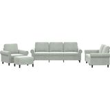 vidaXL - 4-delige - Loungeset - met - kussens - fluweel - lichtgrijs